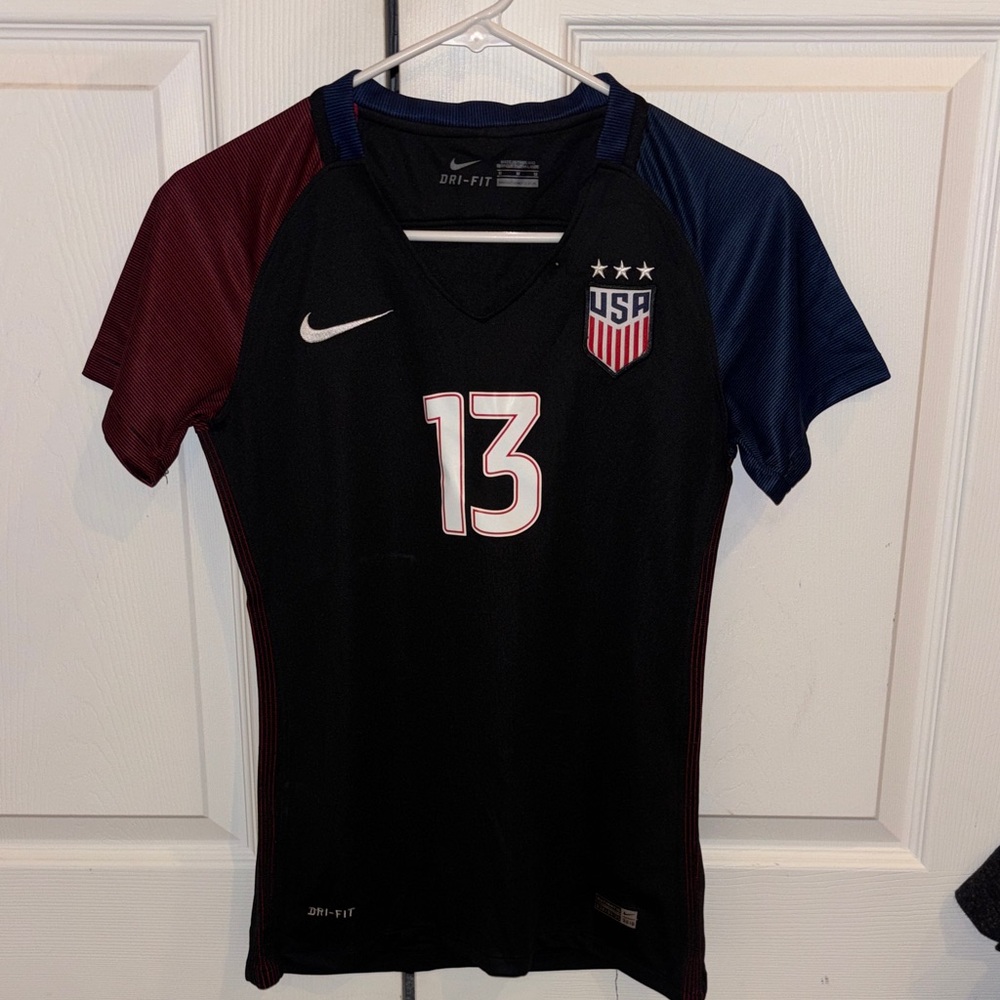 Alexa Morgan Nike Black Soccer Jersey with Maroon and Navy Accents